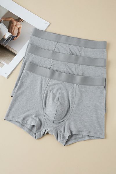 Trendyol Collection 3 részes szürke melange alap pamut boxerek - TMNAW20BX0063