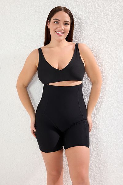 Trendyol Curve Plus Size Black Recovery Short Tights Korsett – TBBAW25DK00003