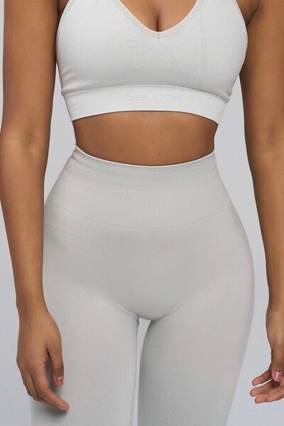 YEXECH Büzgülü Seamless Ekstra Kalça Destekli Push-Up Aurora Spor Tayt