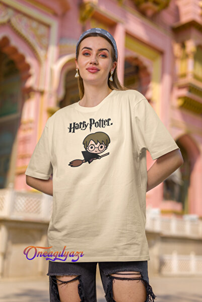 oneagılyazı تي شيرت مطبوع عليه هاري بوتر مقاس كبير