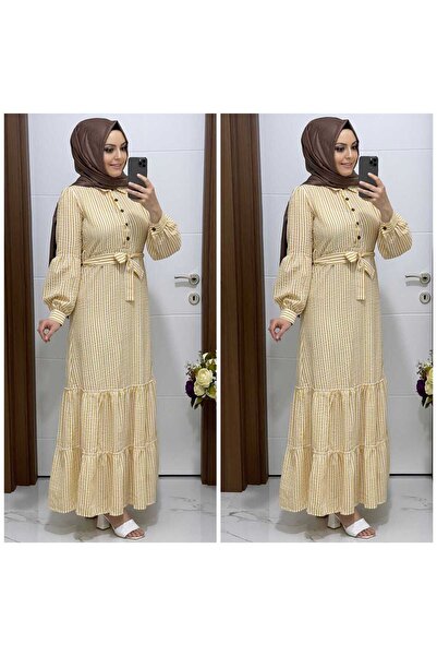 modasura 6140 K40 Hardalrenk Elbise