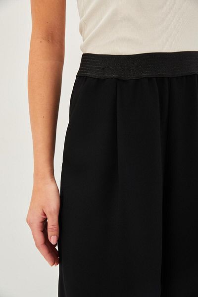 Allyco Black Regular Knitted Trousers with Waist Detail