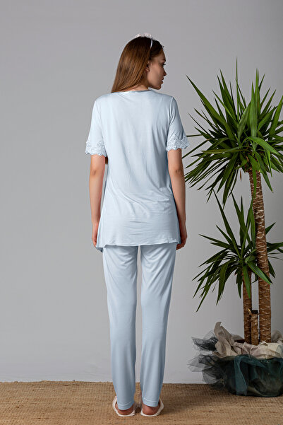 ByLohusa Set de pijamale de maternitate Effortt Blue Lace