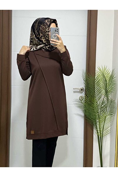 modasura 4550 K 35 Kahverengi Çapraz Çimalı Ikı Iplık Tunık