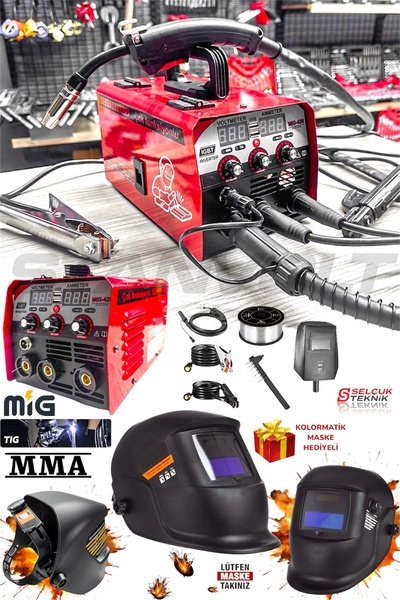 STANVOLT Gazsız Gazaltı Kaynak Makinası + Kaynak Maskesi Otomatik Kararan Col...