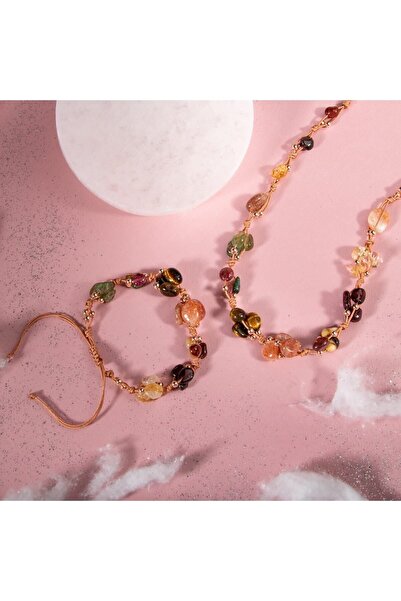 OSMANLI DOĞAL TAŞ Lion Zodiac Necklace Bracelet Set Burgundy Garnet Garnet, Sun Stone, Jasper, Tiger Eye, Amber, Colorful