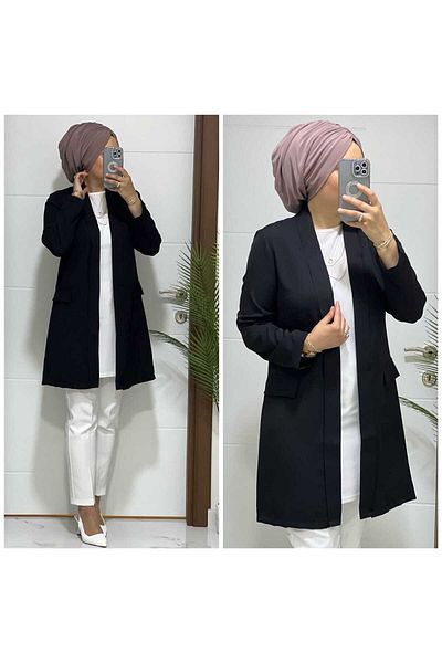 modasura 6666 k30 large size blazer jacket black