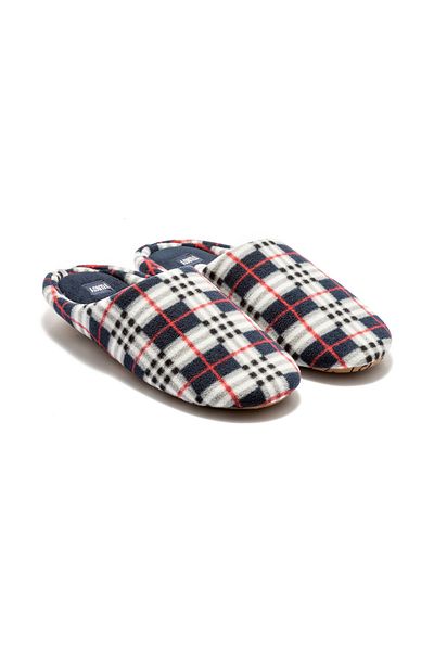 Twigy Ανδρικές παντόφλες σπιτιών Navy Blue White Fleece - 41/46