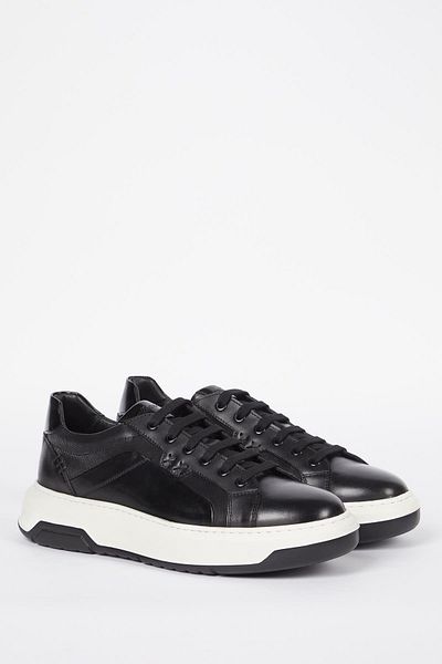 Galliano Shoes Berlin Genuine Leather Black Soft Black Opening Eva Ready Sole Sneaker
