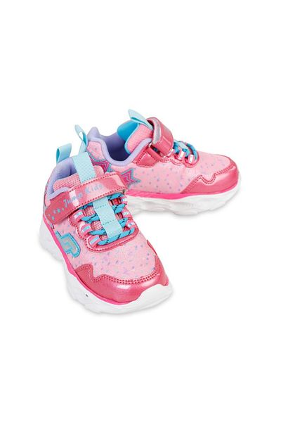 Jump 31007 Fuchsia Color Lighted Comfort System Insole Girls' Velcro Sneakers