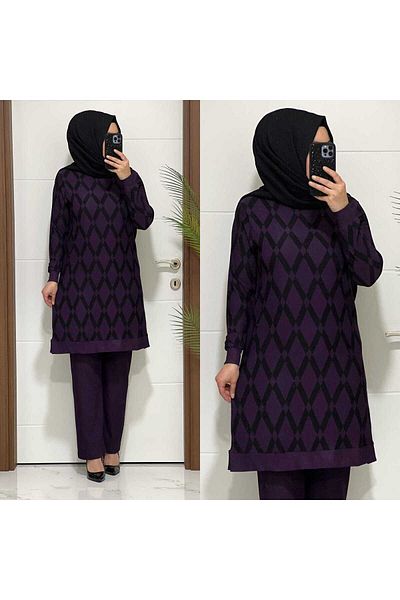 modasura 2111 k 75 DAMSON tunic pants suit new season plus size