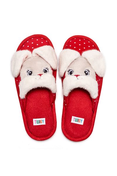 Twigy Red Bunny Children's House Slippers - 30/35