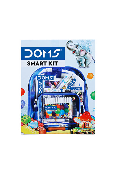 doms مجموعة القرطاسية الذكية (12 قطعة في المجموعة) مع حقيبة شفافة بسحاب