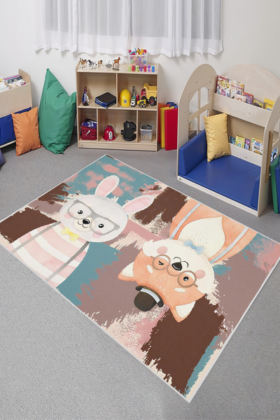 YTR HOME Dijital Baskı Yıkanabilir Kaymaz Taban Dekoratif Leke Tutmaz Kolay T...