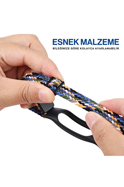 Techmaster Xiaomi Mi Band 8 9 10 Uyumlu Manyetik Mıknatıslı Band Örgü Kordon Kayış