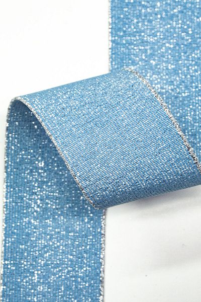 Dokumarkt 4 cm Glitter & Metallic Woven Rubber - Belt Sandals Shoes Side Band Elastic 1 Meter