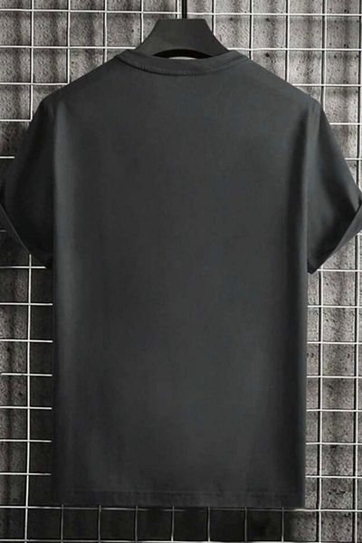 NO 601 Ανδρικό μπλουζάκι Anthracite Ny Broklyn με στάμπα Oversize