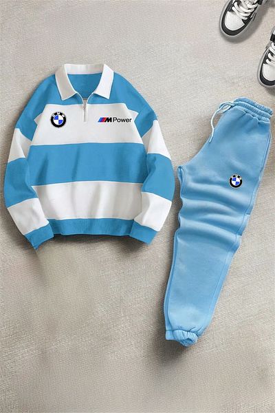 NewCabin Σετ αθλητικής φόρμας BMW Printed New Season Polo Collar - Μισό φερμουάρ, Χειμερινό σετ 3 νημάτων
