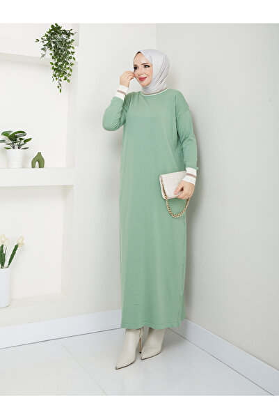 MODAMÜNASİP فستان رائع بتفاصيل لامعة من Mercerized