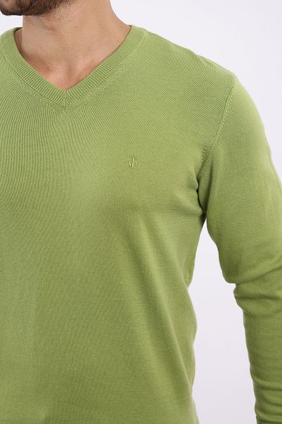 rugatchi 100% Cotton Non-Pilling Standard Fit Regular Cut V-Neck Knitwear Sweater