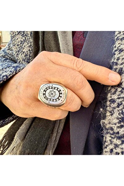 Sima Silver Gümüş Tasarım 16 Türk Devleti Oğuz Kağan Mührü işlemeli Erkek Yüz...