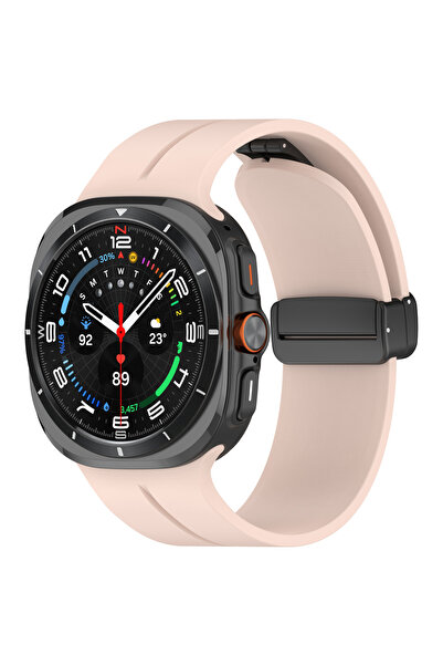 Techmaster Samsung Galaxy Watch 7 Ultra 47mm Uyumlu Manyetik Mıknatıslı Band Silikon Kordon Kayış