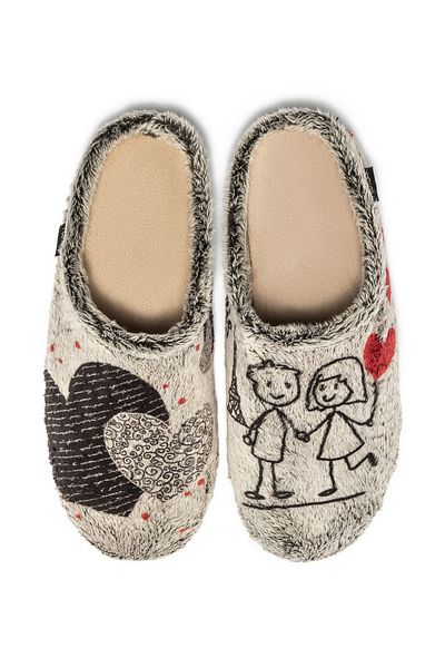 Twigy Papuci de casă pentru femei Grey Love - Mărimea 36/41