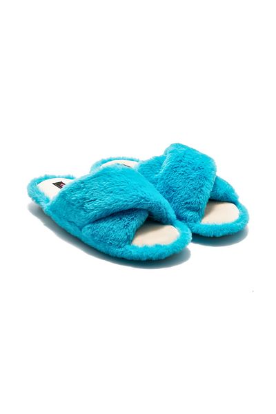 Twigy Papuci de casă damă Cross Plush Albastru 36/41