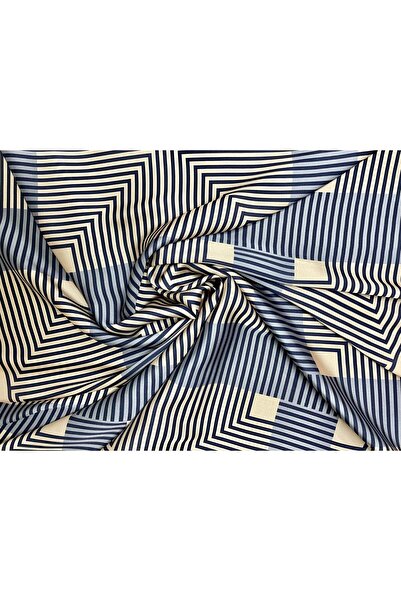 Bolder Blue Ecru Striped 70*70 Scarf Scarf