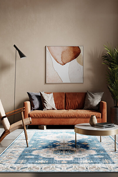 Homefesto Dekoratif Özel Tasarım Yıkanabilir,İnce, Kaymaz Tabanlı, Modern Halı KECE-FR115