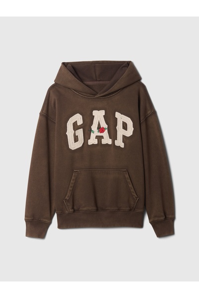 GAP Erkek Çocuk Kahverengi Gap Logo Vintage Soft Western Sweatshirt