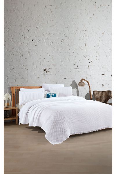 destinyhometex 100% Cotton Waffle Single Bedspread 160X240 cm