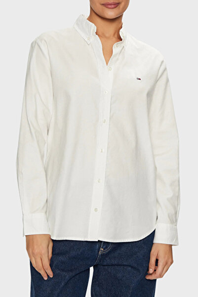 Tommy Jeans % 100 Pamuk Regular Fit Düğmeli Yaka Gömlek GÖMLEK DW0DW19890 YBL