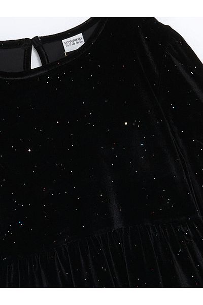 LC Waikiki Girl's Velvet Fabric Dress