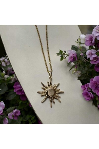 feyza collection Işık Hüzmeli Güneş Sunshine Çelik Kolye