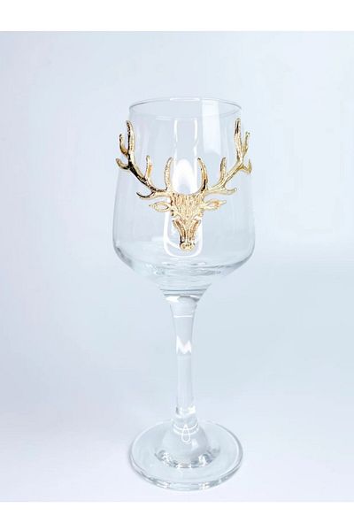 MİMSEGÜN DEKOR Gold Single Deer Figured Goblet