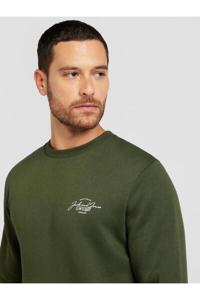 Jack & Jones JACK&JONES 12256837 SOL GOGUS YAZILI YUVARLAK YADA UZUN KOL SWEAT