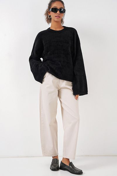 Bigdart 15915 Weich strukturierter Strickpullover – Schwarz