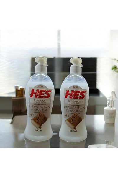 Hes White Soap Scented Liquid Soap 400ml (2 Pcs X 400ml = 800ml)