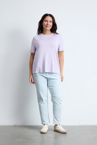 LUOKK Bradley Lilac Plus Size Crew Neck Basic T-Shirt