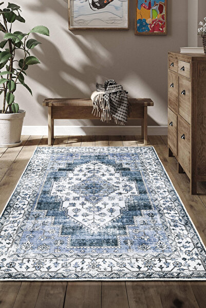 Homefesto Dekoratif Özel Tasarım Yıkanabilir,İnce, Kaymaz Tabanlı, Modern Halı KECE-FR84