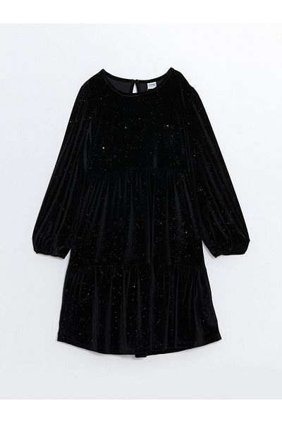 LC Waikiki Girl's Velvet Fabric Dress