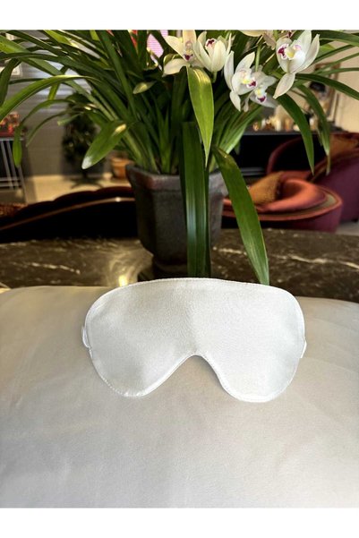 MA'DEMUR 100% Silk Sleeping Mask Eye Patch Pearl White Color