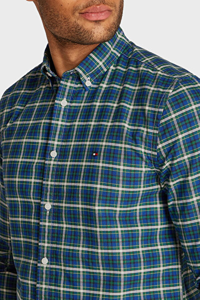 Tommy Hilfiger % 100 Pamuk Slim Fit Kareli Gömlek Erkek GÖMLEK MW0MW37567 0H7