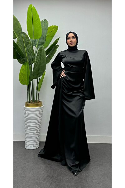 modasusev Ισπανικό βραδινό φόρεμα με σατέν μανίκι