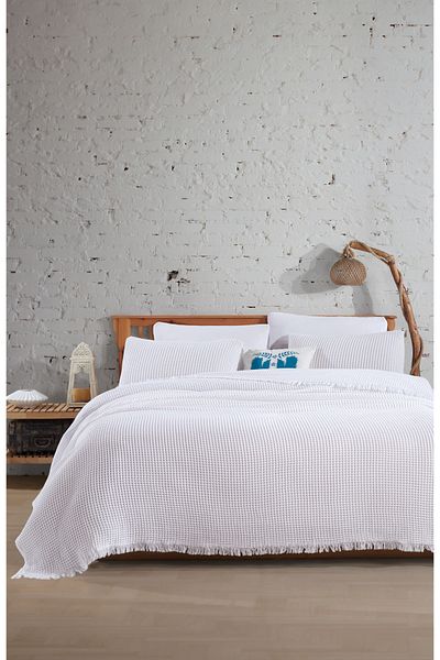 destinyhometex 100% Cotton Waffle Single Bedspread 160X240 cm