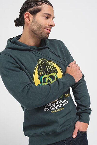 Jack & Jones JACK&JONES 12248898 СВІТШОТ З КАПЮШОНОМ І НАДПИСАМИ