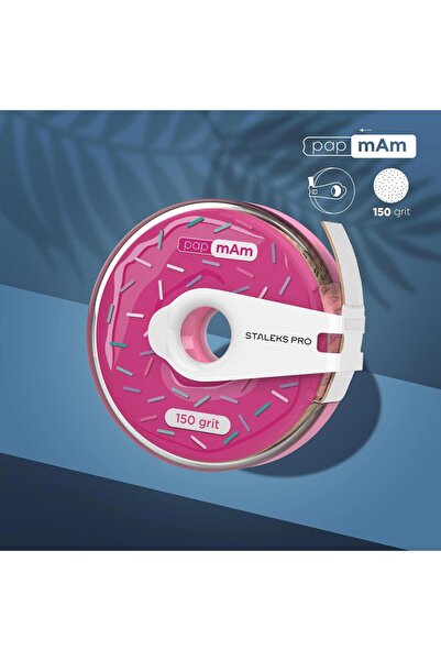STALEKS Metal Taban Giydirmeli PapMam Rulo Zımpara 150 Grit Beyaz