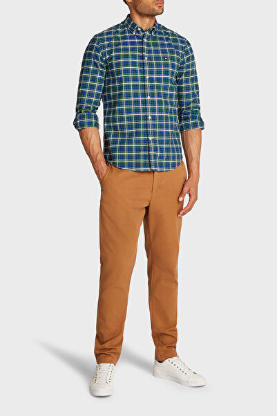 Tommy Hilfiger % 100 Pamuk Slim Fit Kareli Gömlek Erkek GÖMLEK MW0MW37567 0H7