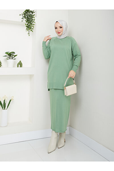 MODAMÜNASİP Set dublu confortabil și elegant cu fustă minunată, mercerizată, ...